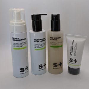 Oily skin care kit: cleanser, toner, serum & cream